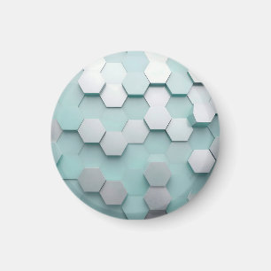 Imán Mosaico 3D Hexágono Menta Pastel