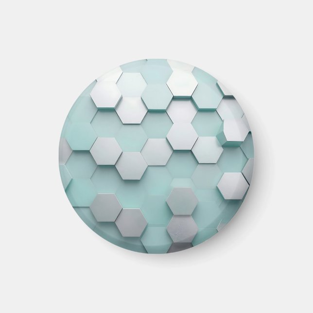 Imán Mosaico 3D Hexágono Menta Pastel (Frente)