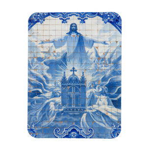 Imán Mosaico azul de azulejos de Jesús, Portugal