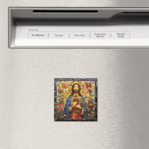 Imán Mosaico Colorido de Jesucristo