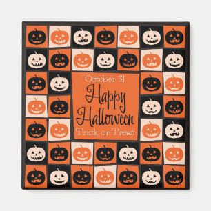 Imán Mosaico de calabaza de Halloween