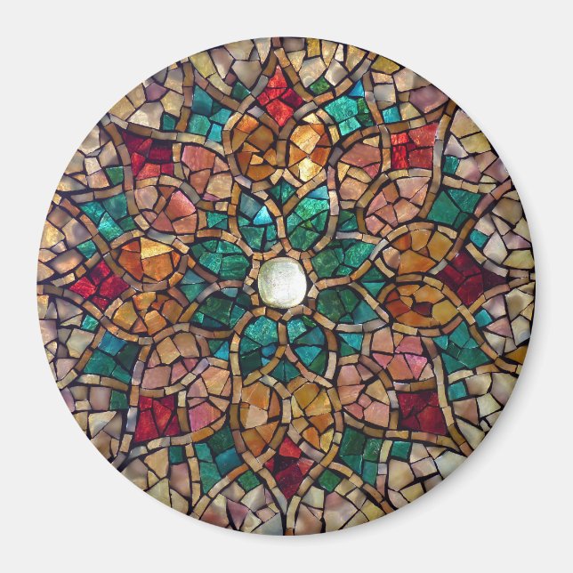 Imán Mosaico de Cristal Manchado "Estrella del Oto (Frente)