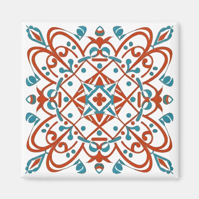 Imán mosaico de flores (Frente)