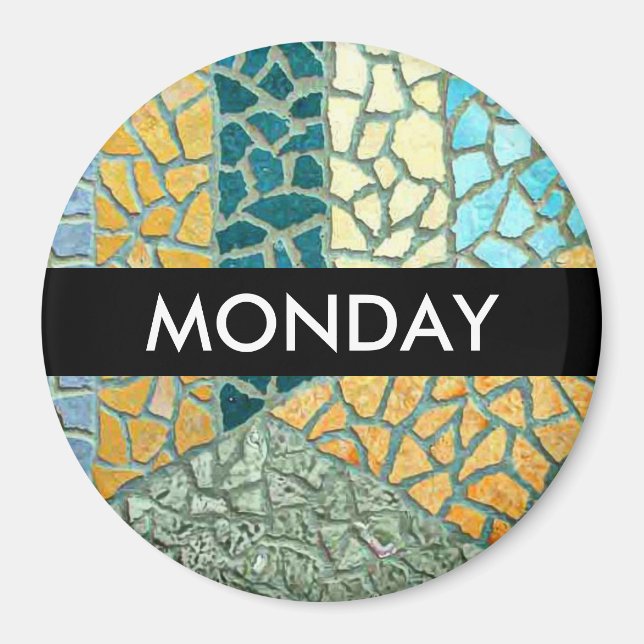 Imán Mosaico de piedra de pintura acuarela + tus ideas (Frente)