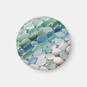 Imán Mosaico de vidrio marino Azules del océano Tranqui