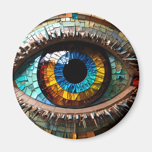 Imán Mosaico de vidrio Vivid Eye Sained (Frente)