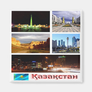 Imán mosaico de zKZ007 KAZAJSTÁN, Asia, Fridge