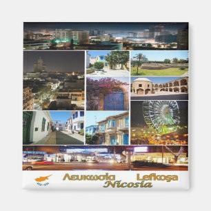 Imán Mosaico del Collage de NICOSIA para el año 2018, C
