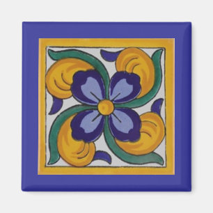 Imán Mosaico español amarillo azul