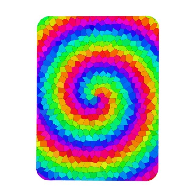 Imán Mosaico espiral arcoiris (Vertical)