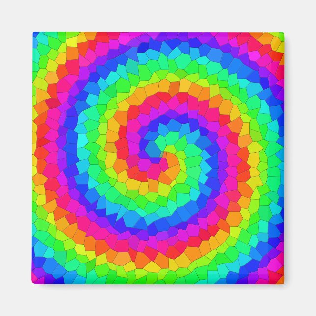 Imán Mosaico espiral arcoiris (Frente)