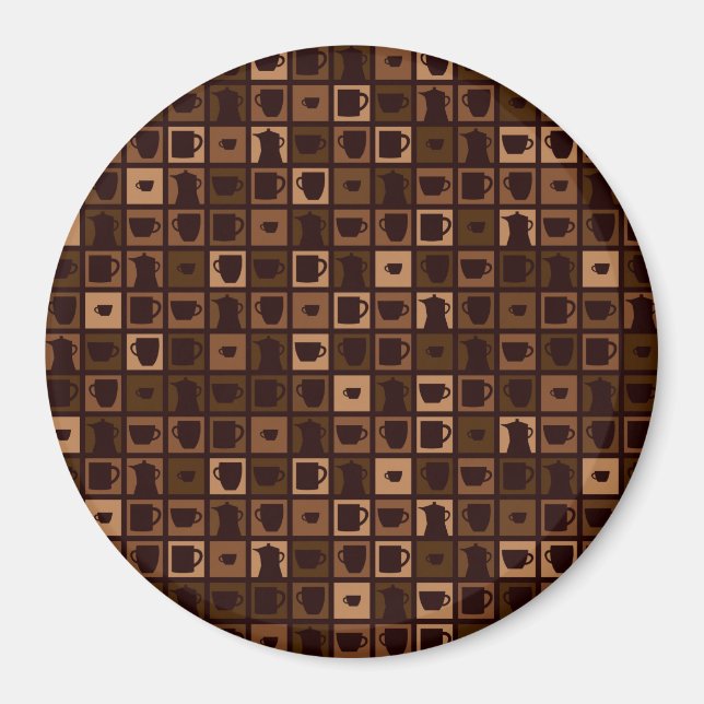 Imán Mosaico funky de café (Frente)