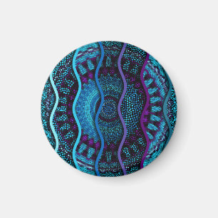 Imán Mosaico Ornate: Textura de las Olas de Alivio.