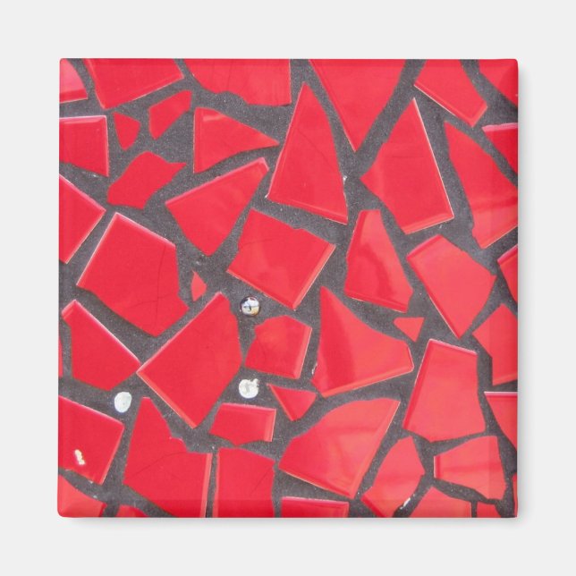 Imán mosaico rojo (Frente)