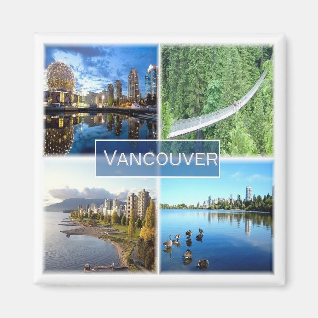 Imán mosaico z zCA008 VANCOUVER, Canadá, América, Fridg (Frente)