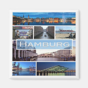 Imán mosaico zDE003 de HAMBURG en Alemania Europa, Frid
