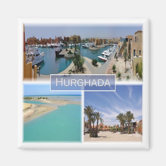 Imán Mosaico zEG065 del Mar Rojo de HURGHADA en Egipto, (Frente)