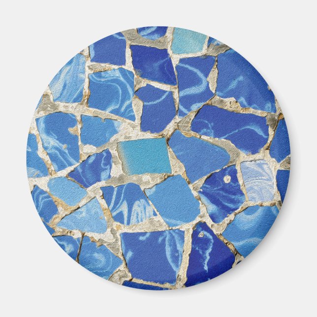 Imán Mosaicos de Gaudí con un toque de aceite (Frente)