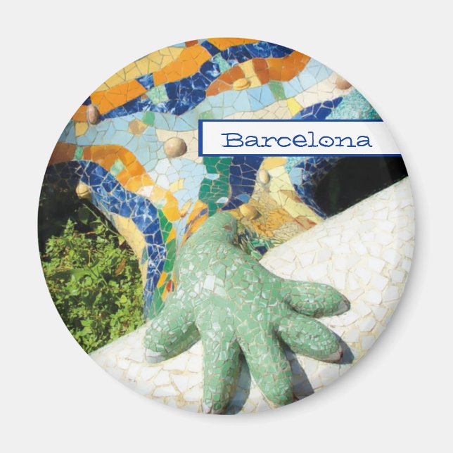 Imán Mosaicos de la mano de los Lizard de Barcelona (Frente)