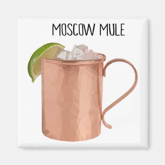 Imán Moscovita de cobre Mug Vodka Lime Cocktail Magnet (Frente)