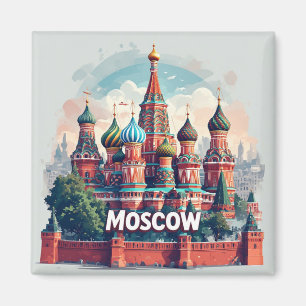 Imán Moscú Rusia Ciudad Patrimonio Regalo Para Viajeros