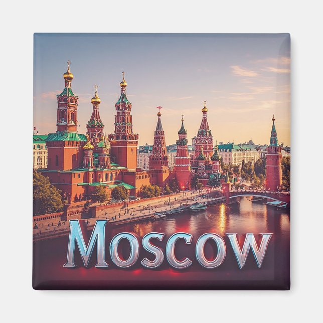 Imán 🧲 Moscú Rusia Destino Recuerdo 🇷🇺 (Frente)