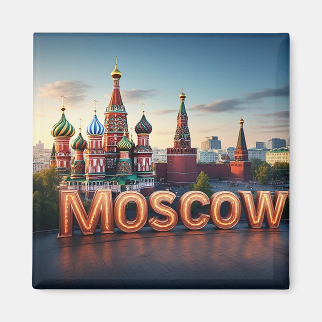 Imán 🧲 Moscú Rusia Viaje Recuerdo 🇷🇺 (Frente)