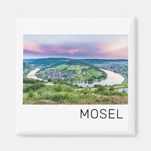 Imán Moselle Loop Sunset Kroev Panorama Alemania (Frente)