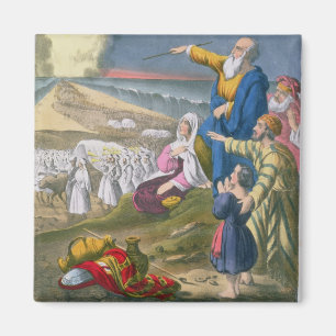 Imán Moses que divide el Mar Rojo, de una biblia