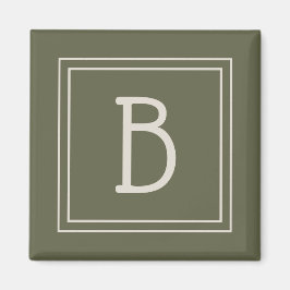 Imán Moss Monogramado Costero Verde y Blanco Inaugural