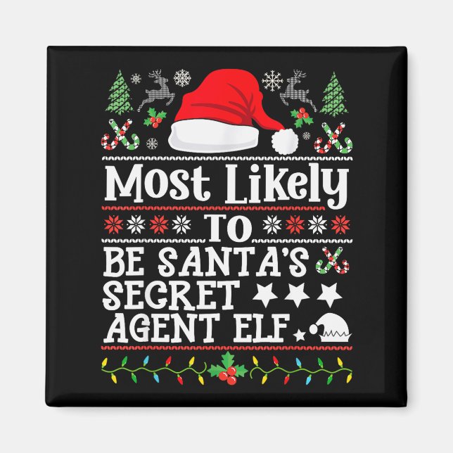 Imán Most Likely To Be Santa's Secret Agent Elf - Chris (Frente)