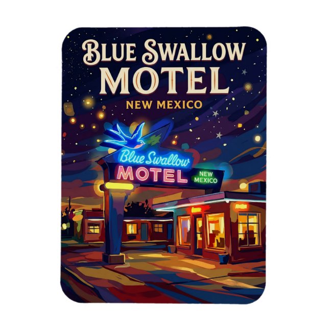 Imán Motel Blue Swallow USA (Vertical)