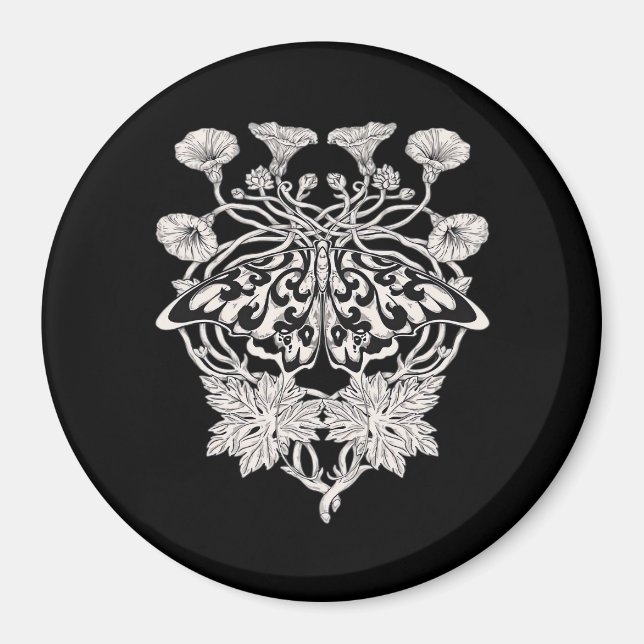 Imán Moth Talisman - Drawi, estilo de huella de pantall (Frente)