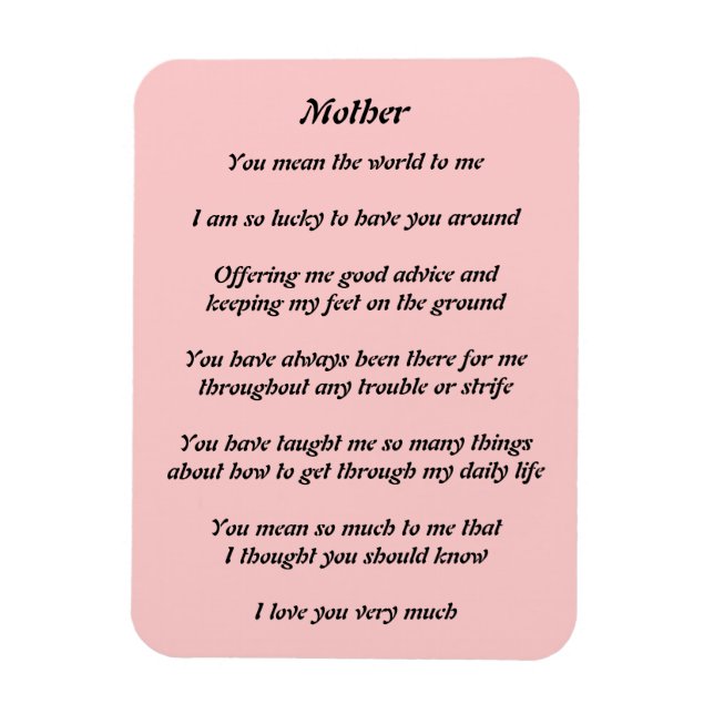 Imán Mothers Poem Magnet (Vertical)