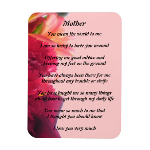 Imán Mothers Poem Magnet
