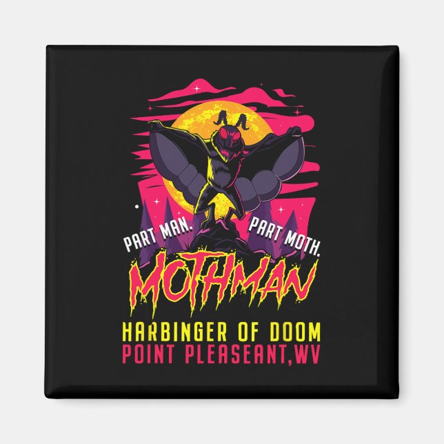 Imán Mothman Fun Cryptiinger Part Man Part Moth (Frente)