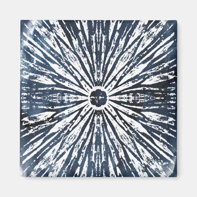 Imán Motif radial de tinta índigo (Frente)