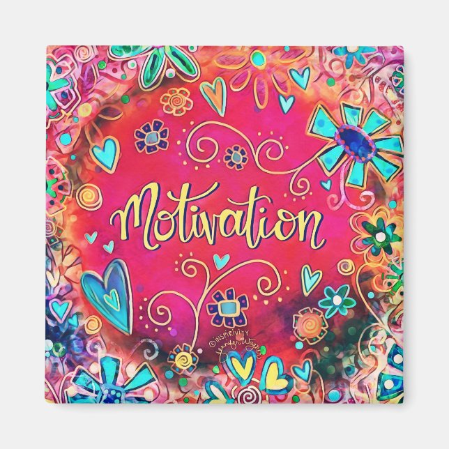 Imán Motivación Bonito Inespiritualidad floral rosada m (Frente)