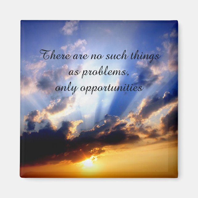 Imán Motivación de Afirmación Positiva sobre los desafí (Frente)