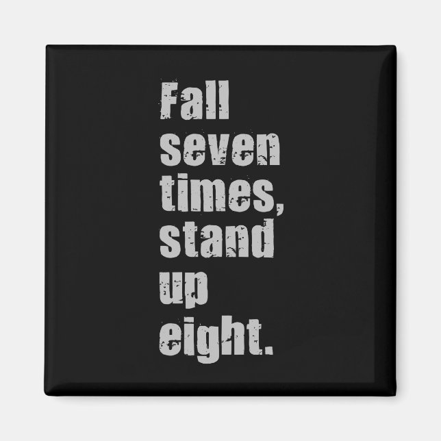 Imán Motivación de gimnasio - Caer siete veces, levanta (Frente)