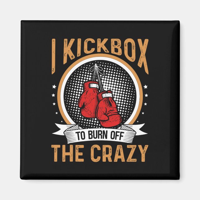 Imán Motivación de Kickboxing I Practico Kickboxing par (Frente)