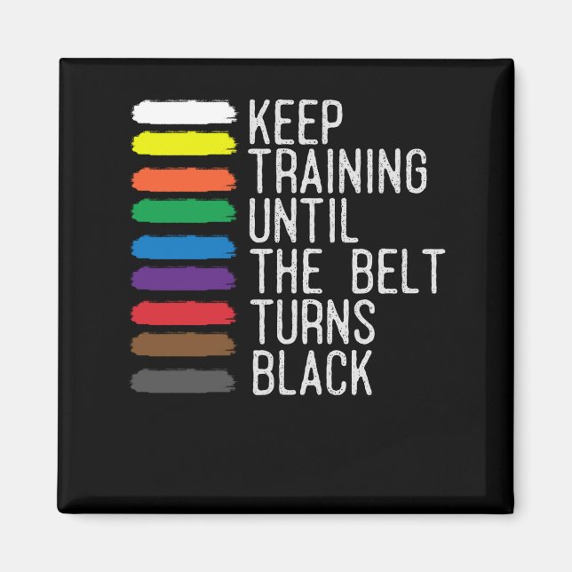 Imán Motivación del cinturón negro Taekwondo Jiu Jitsu  (Frente)