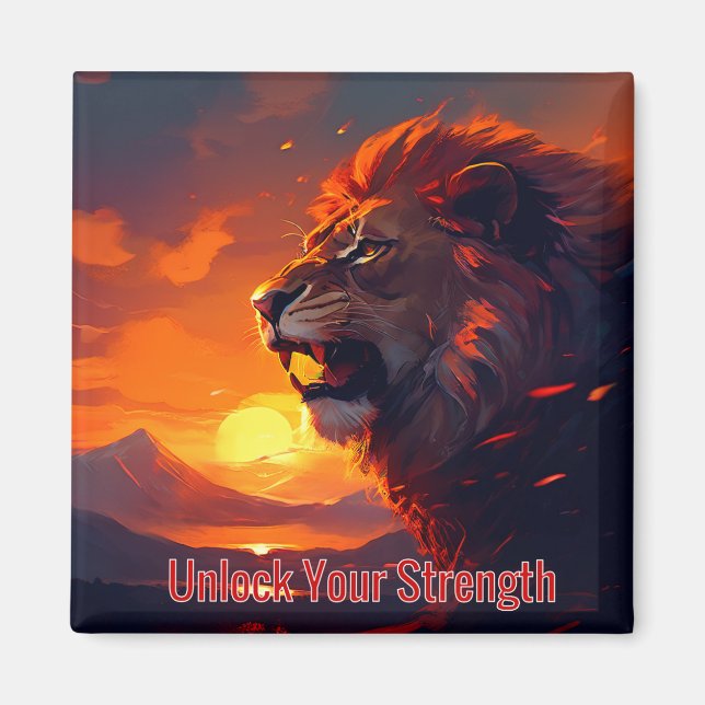 Imán Motivación Desbloquea tu fuerza positiva (Frente)