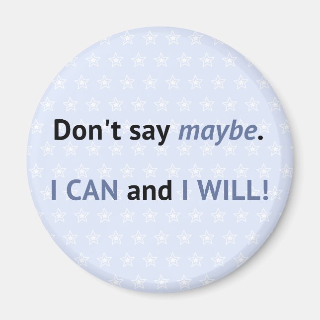 Imán Motivador puedo azul con estrellas (Frente)