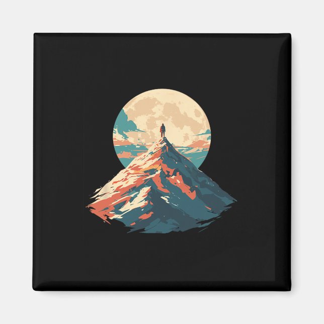 Imán Motivational Mountain Peak Climbing Design - Natur (Frente)