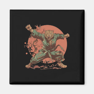Imán Motivo de leopardo de karate Taekwondo Jiu-jitsu M
