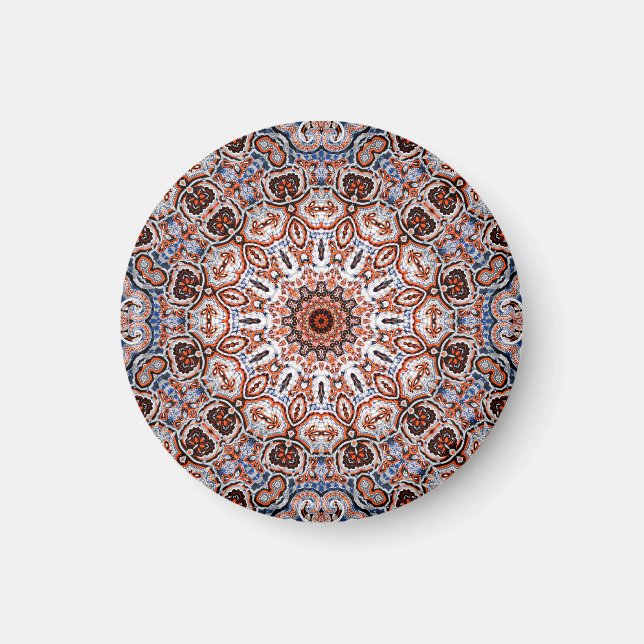 Imán Motivo de Mandala de Tonos Neutros (Frente)
