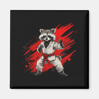 Imán Motivo de mapache de karate Taekwondo Jiu-Jitsu Mm