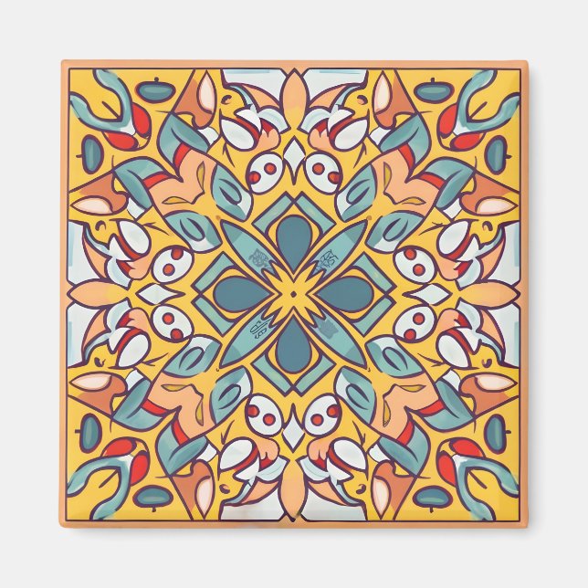 Imán motivo de mosaico (Frente)