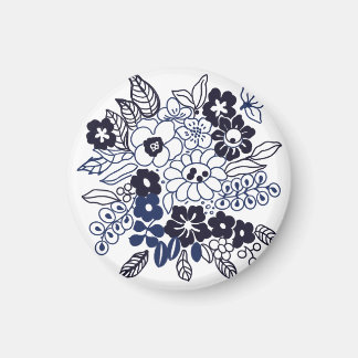 Imán Motivo Floral Dibujado a Mano